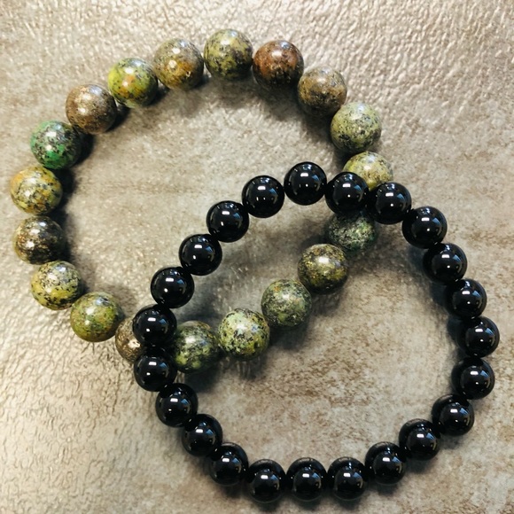 Free People Jewelry - Bracelet Bundle Set African Turquoise Stone Onyx Stone Gemstone